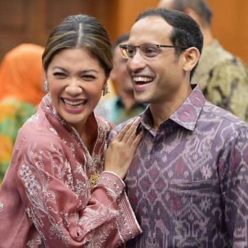 Franka Franklin dan Nadiem Makarim. (Instagram @frankanadiemmakarim)